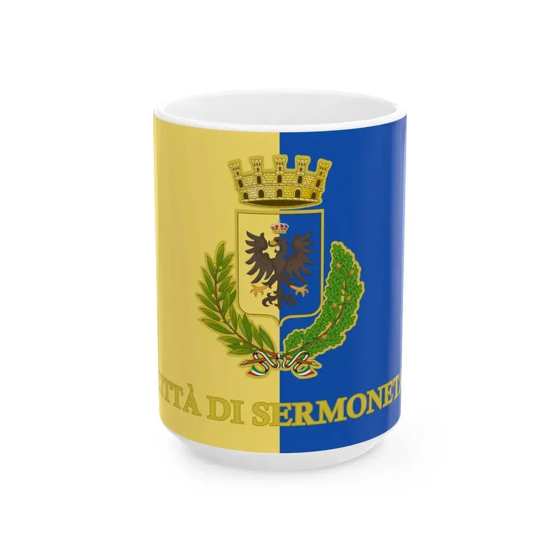 Sermoneta-Bandiera 2021- (Italy) White Coffee Mug 15oz - Go Mug Yourself
