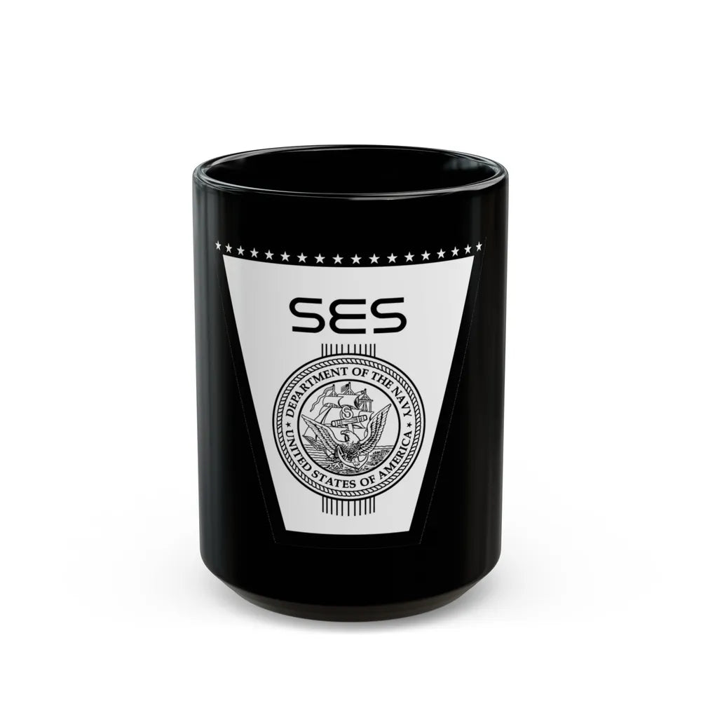 SES (U.S. Navy) Black Coffee Mug-15oz-Go Mug Yourself