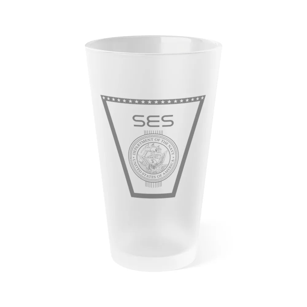 SES (U.S. Navy) Frosted Pint Glass 16oz-Go Mug Yourself