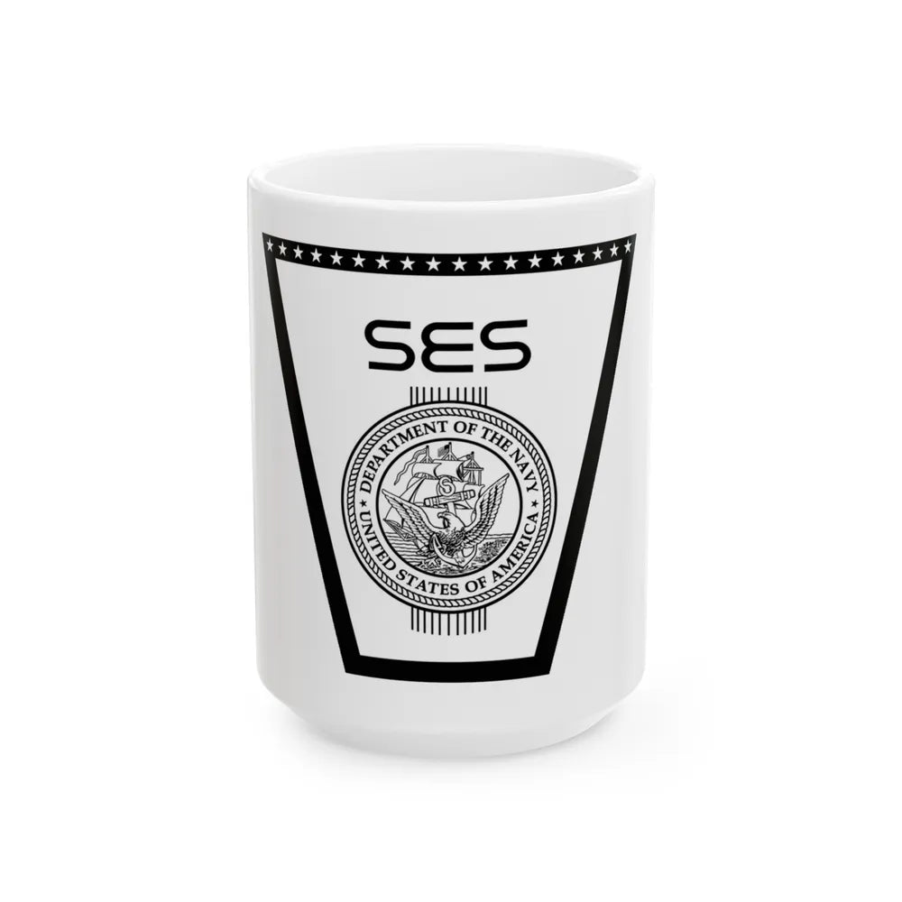 SES (U.S. Navy) White Coffee Mug-15oz-Go Mug Yourself