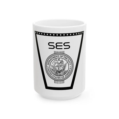 SES (U.S. Navy) White Coffee Mug-15oz-Go Mug Yourself