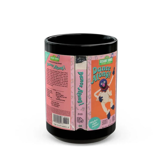 SESAME SONGS HOME VIDEO DANCE ALONG (VHS COVER) - Black Coffee Mug 15oz - Go Mug Yourself