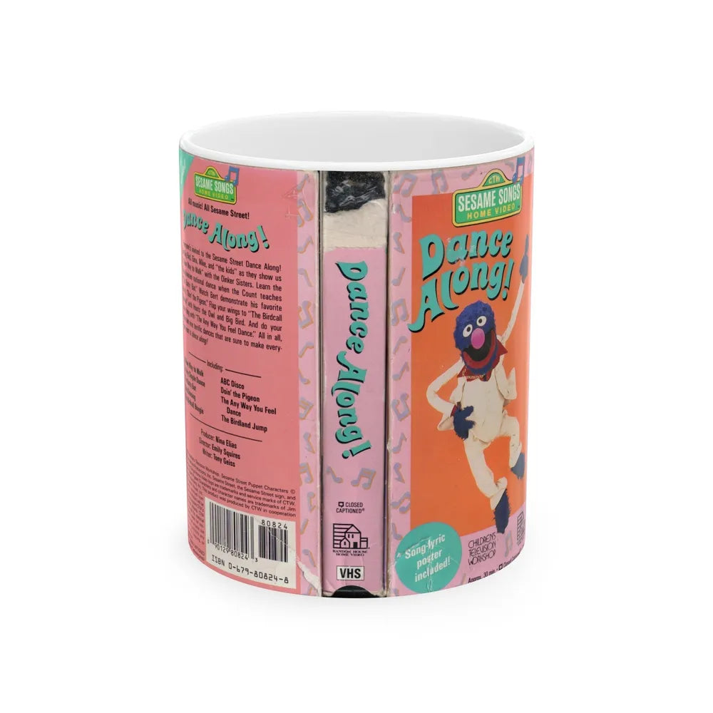 SESAME SONGS HOME VIDEO DANCE ALONG (VHS COVER) - White Coffee Mug-11oz-Go Mug Yourself