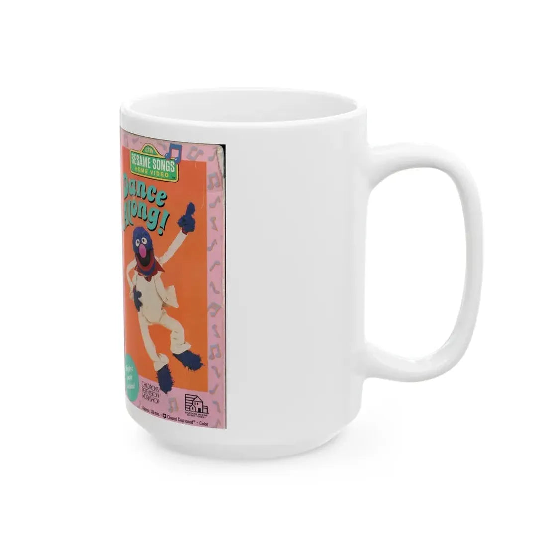 SESAME SONGS HOME VIDEO DANCE ALONG (VHS COVER) - White Coffee Mug - Go Mug Yourself