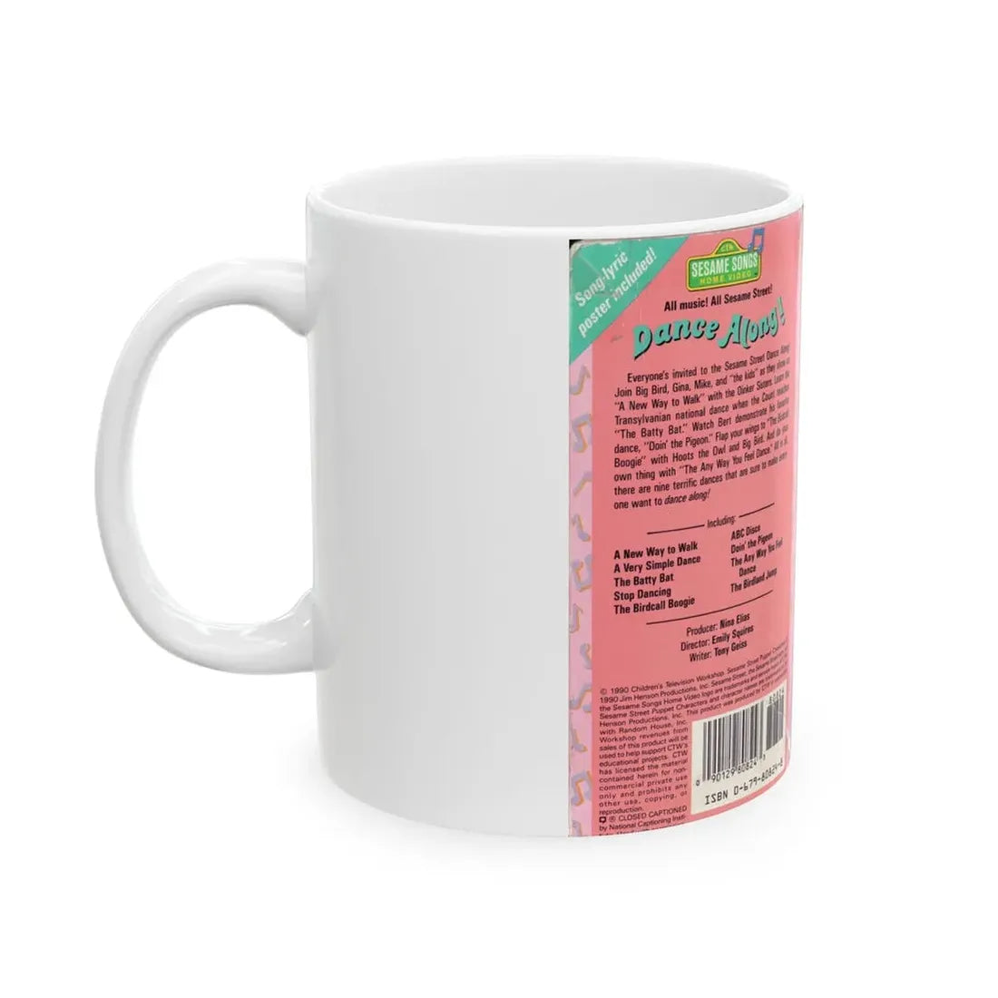 SESAME SONGS HOME VIDEO DANCE ALONG (VHS COVER) - White Coffee Mug - Go Mug Yourself