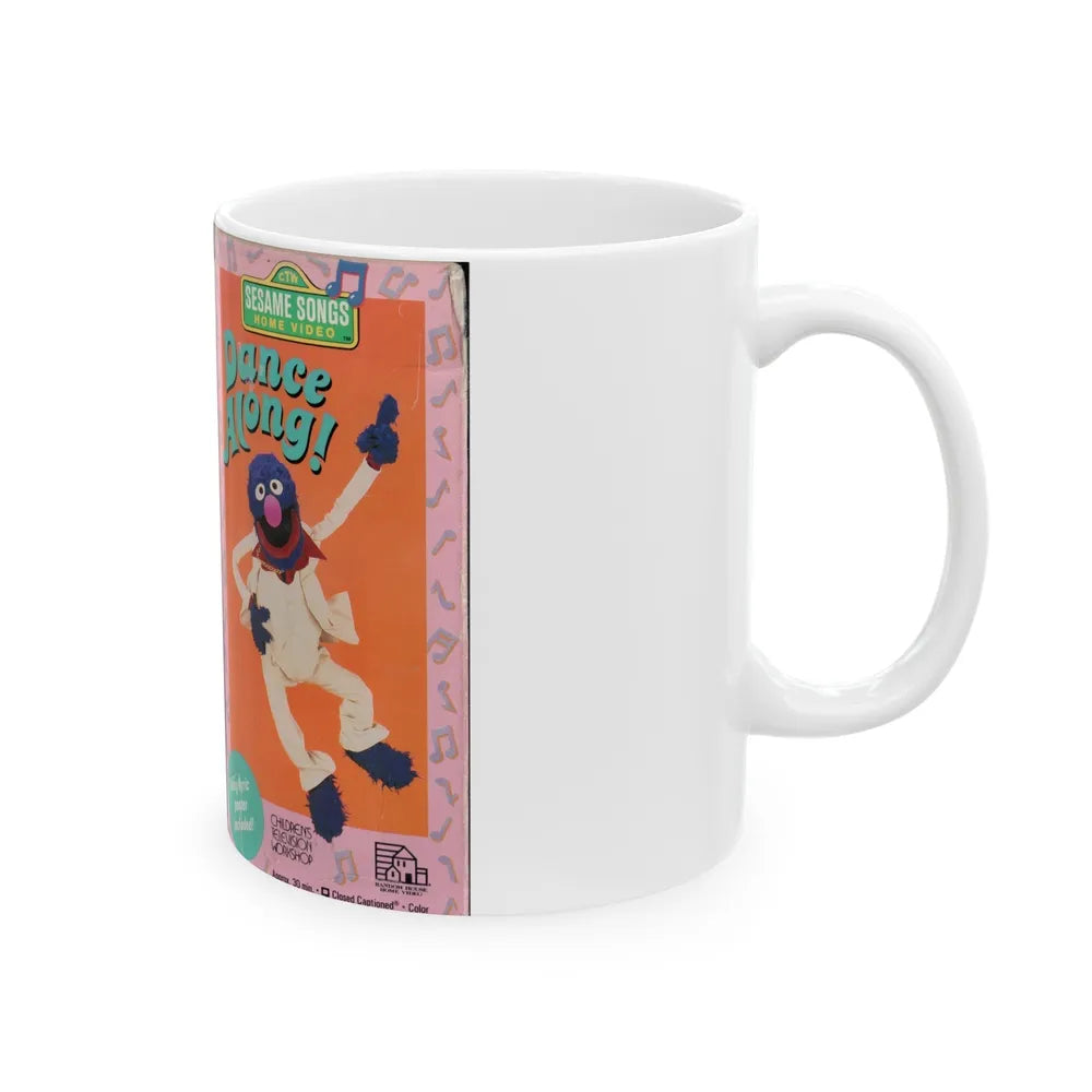 SESAME SONGS HOME VIDEO DANCE ALONG (VHS COVER) - White Coffee Mug-Go Mug Yourself