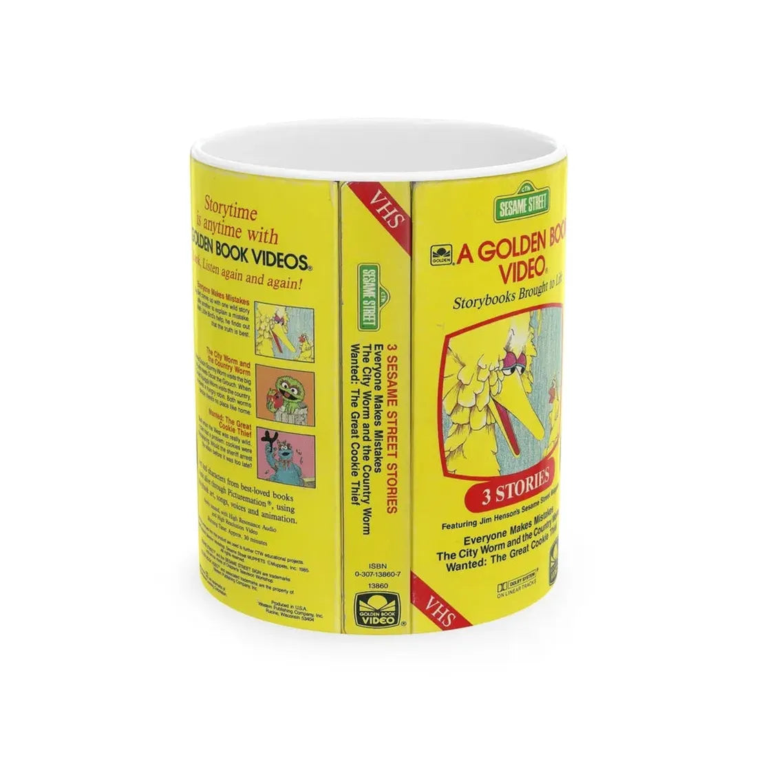 SESAME STREET A GOLDEN BOOK VIDEO (VHS COVER) - White Coffee Mug 11oz - Go Mug Yourself