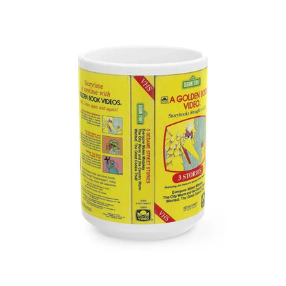 SESAME STREET A GOLDEN BOOK VIDEO (VHS COVER) - White Coffee Mug 15oz - Go Mug Yourself