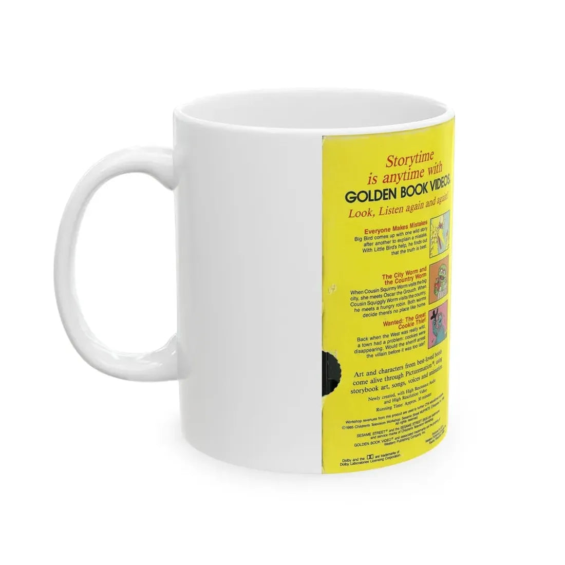 SESAME STREET A GOLDEN BOOK VIDEO (VHS COVER) - White Coffee Mug - Go Mug Yourself