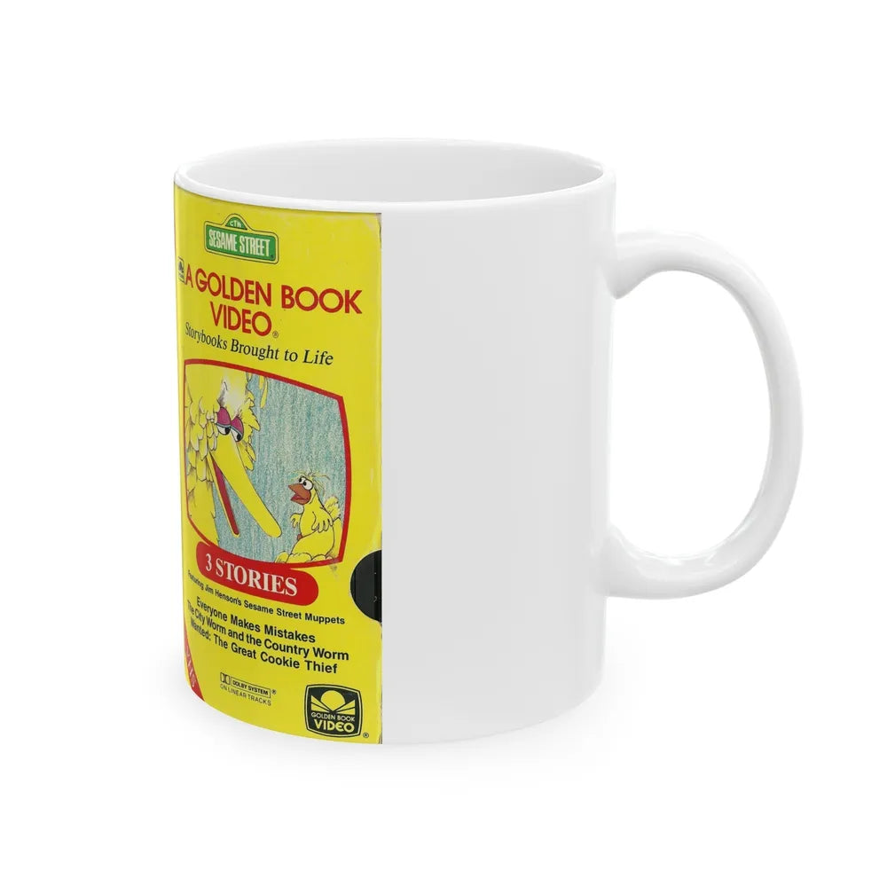 SESAME STREET A GOLDEN BOOK VIDEO (VHS COVER) - White Coffee Mug-Go Mug Yourself