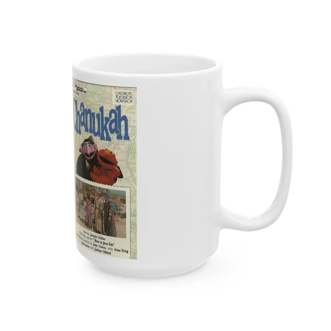 SESAME STREET CHANUKAH (VHS COVER) - White Coffee Mug - Go Mug Yourself
