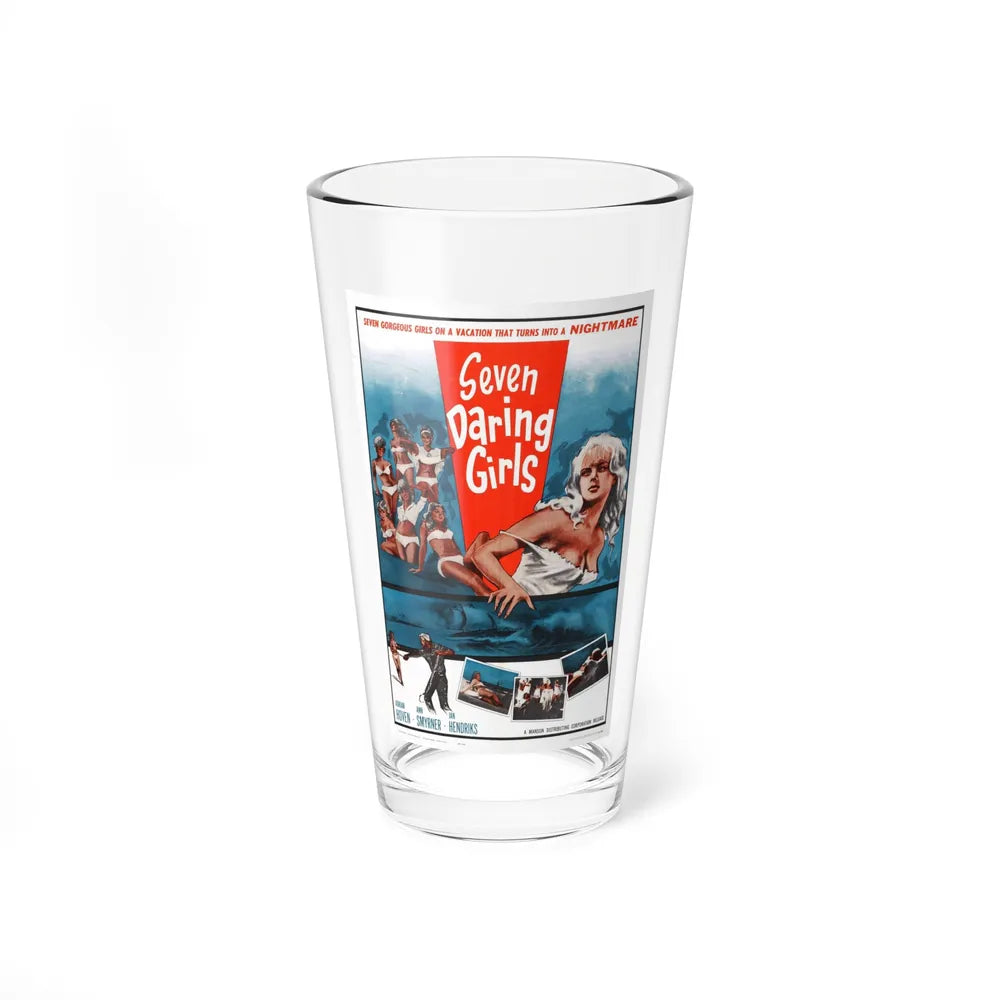 SEVEN DARING GIRLS 1960 Movie Poster - Pint Glass 16oz-16oz-Go Mug Yourself