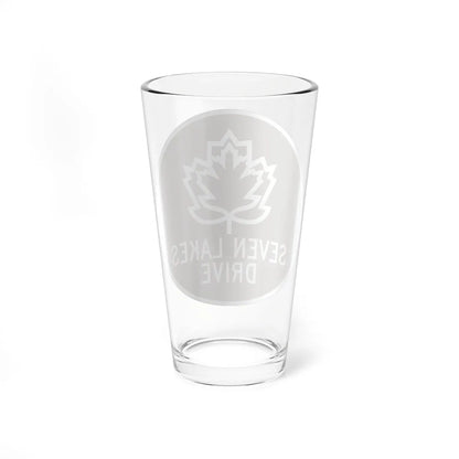 Seven Lakes Drive Shield (New York) (Road Sign) Pint Glass 16oz - Go Mug Yourself