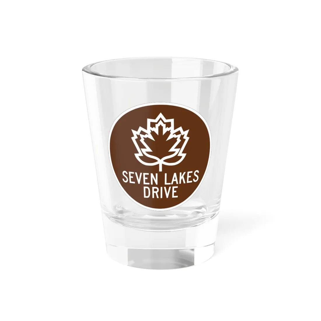Seven Lakes Drive Shield (New York) (Road Sign) Shot Glass 1.5oz 1.5oz - Go Mug Yourself