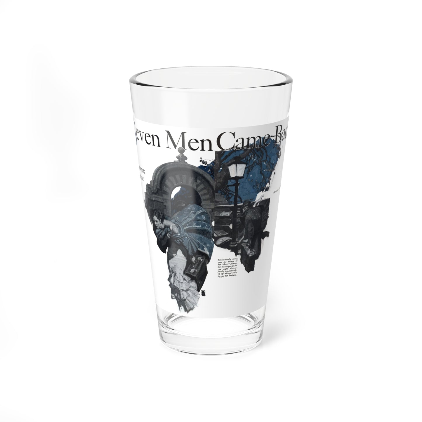 Seven Men Came Back (1), Cosmopolitan, January 1934 (Magazine Illustration) Pint Glass 16oz-16oz-Go Mug Yourself