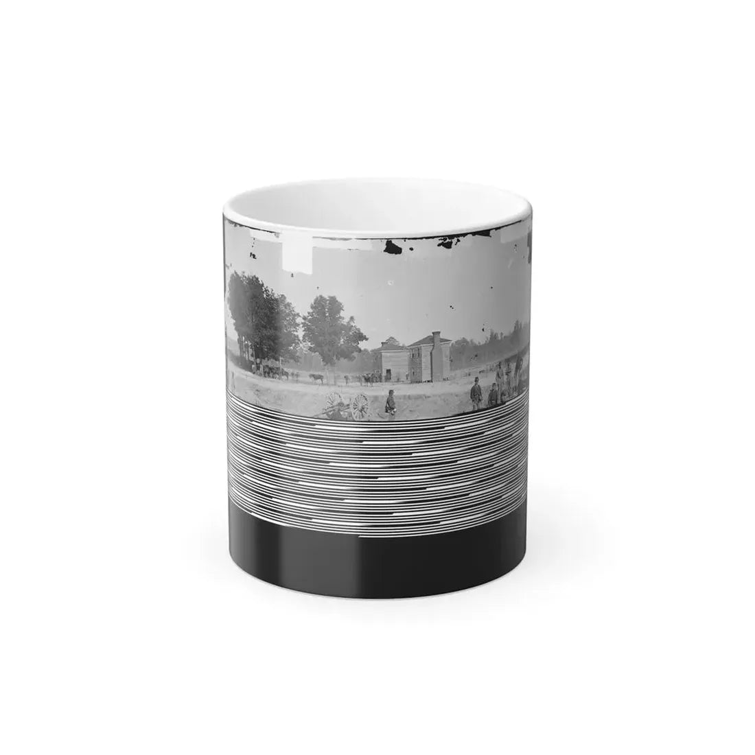 Seven Pines, Va. Twin Houses on Battlefield, With 32-Pdr. Field Howitzer in Foreground (U.S. Civil War) Color Changing Coffee Mug 11oz Default Title 11oz - Go Mug Yourself