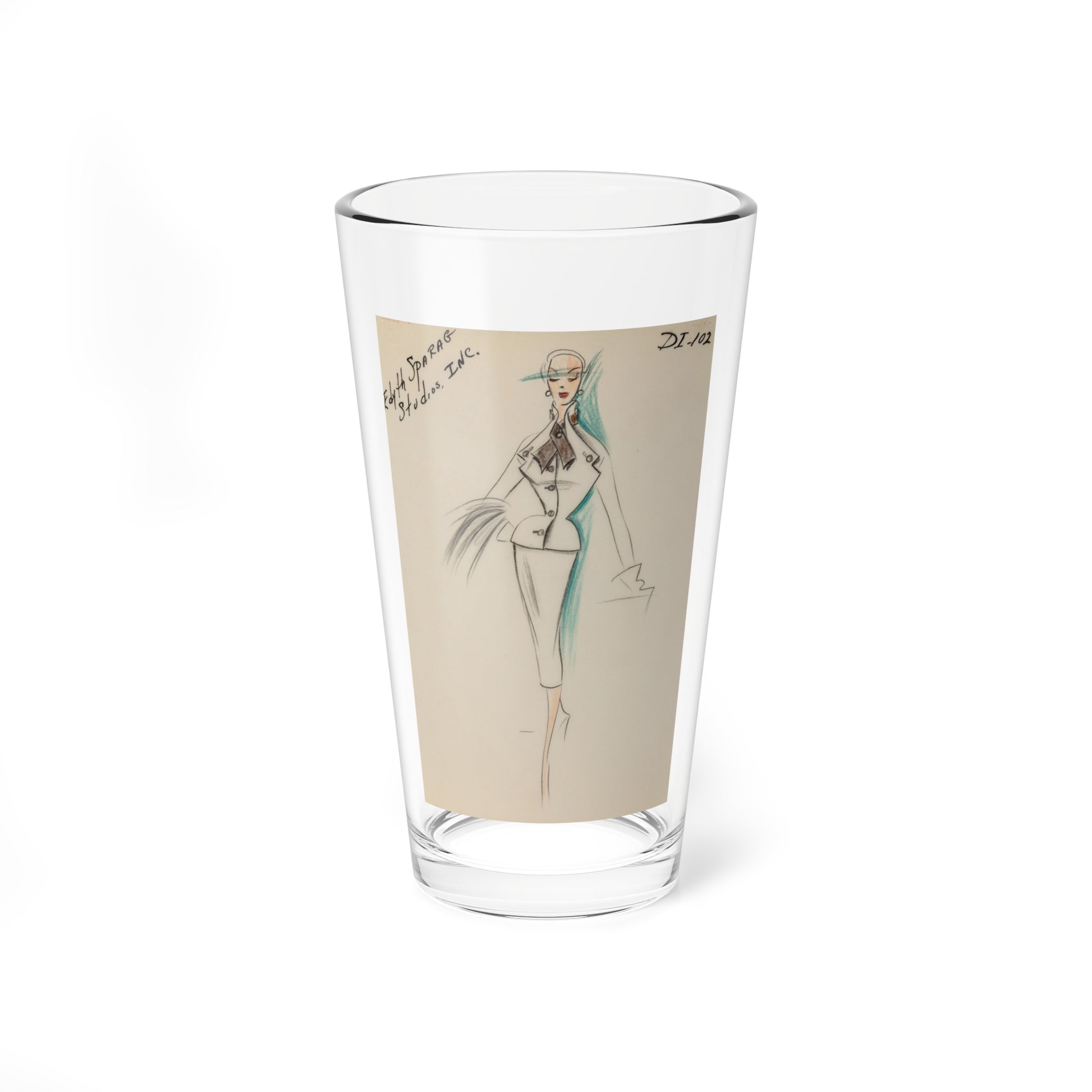 Seven Studio Designs, circa 1930 and 1950 5 (Magazine Illustration) Pint Glass 16oz-16oz-Go Mug Yourself