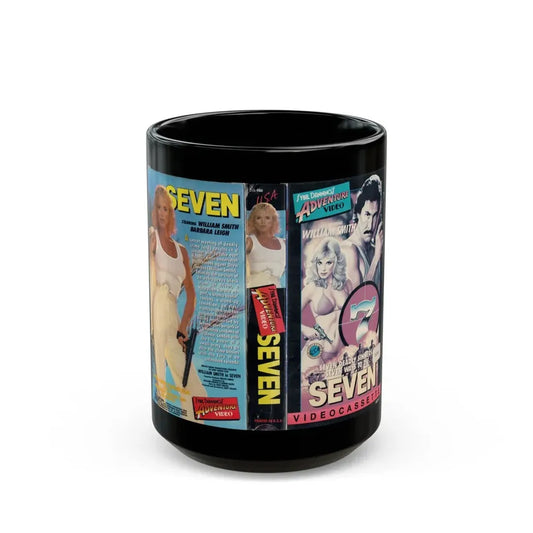SEVEN SYBIL DANNINGS ADVENTURE VIDEO (VHS COVER) - Black Coffee Mug 15oz - Go Mug Yourself