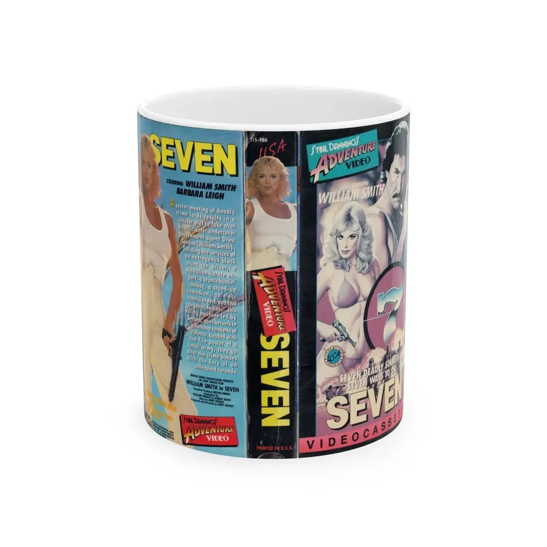 SEVEN SYBIL DANNINGS ADVENTURE VIDEO (VHS COVER) - White Coffee Mug 11oz - Go Mug Yourself