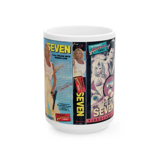 SEVEN SYBIL DANNINGS ADVENTURE VIDEO (VHS COVER) - White Coffee Mug-15oz-Go Mug Yourself