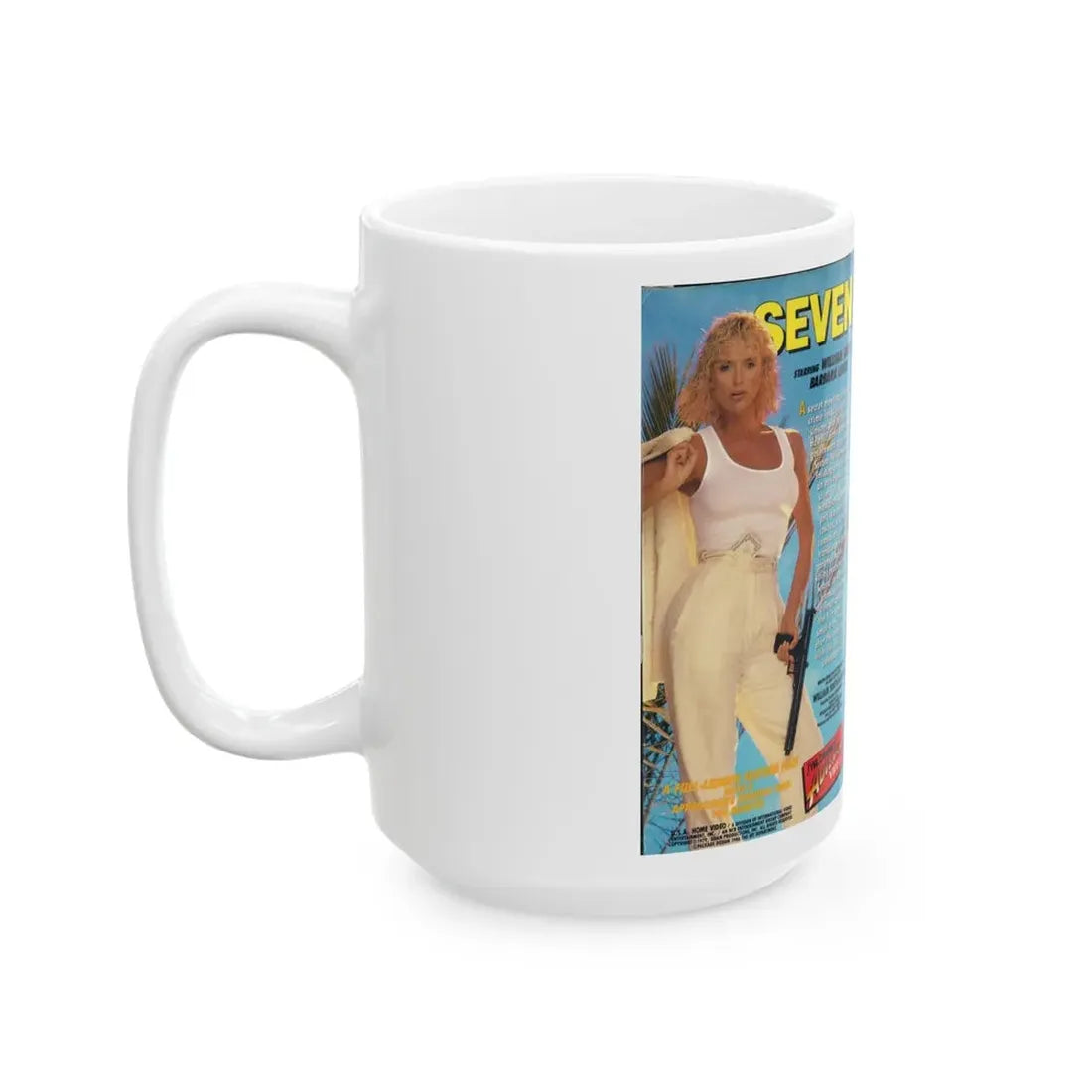 SEVEN SYBIL DANNINGS ADVENTURE VIDEO (VHS COVER) - White Coffee Mug - Go Mug Yourself