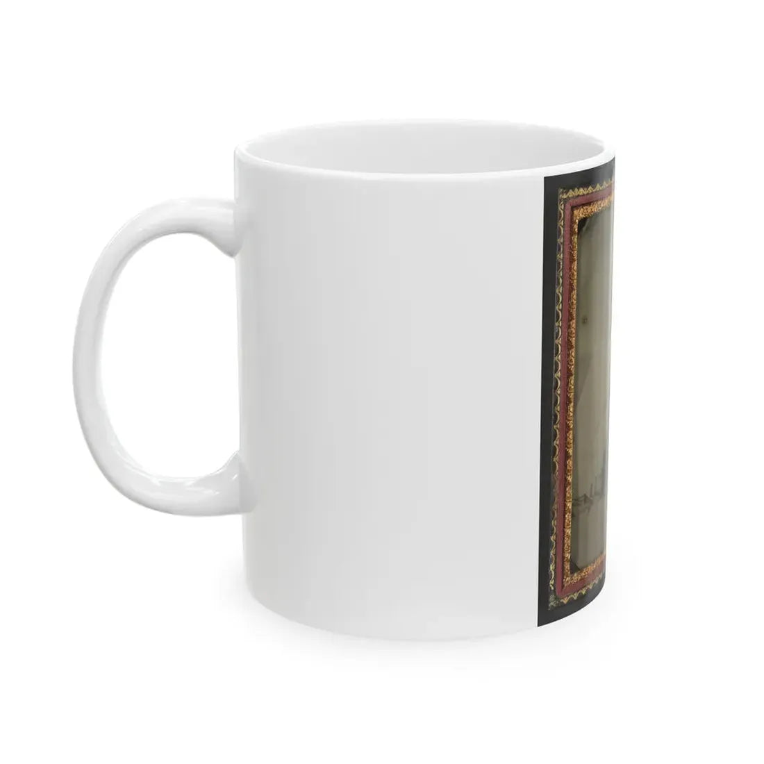 Seven Unidentified Soldiers In Union Uniforms With Drum And Stacked Rifles In Front Of Tent (U.S. Civil War) White Coffee Mug - Go Mug Yourself