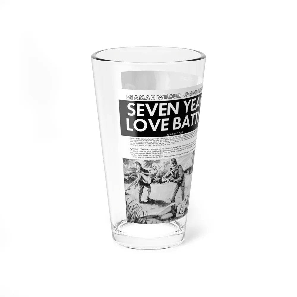 Seven Year Love Battle, Man's True Danger, December 1962 (Magazine Illustration) Pint Glass 16oz - Go Mug Yourself