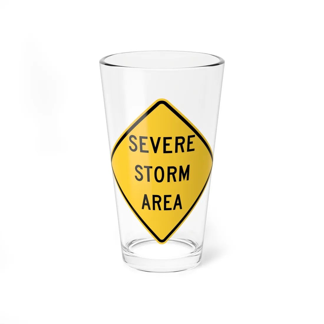 SEVERE STORM AREA MUTCD-ID W8-2101 (Idaho) (Road Sign) Pint Glass 16oz 16oz - Go Mug Yourself