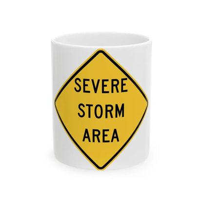SEVERE STORM AREA MUTCD-ID W8-2101 (Idaho) (Road Sign) White Coffee Mug 11oz - Go Mug Yourself