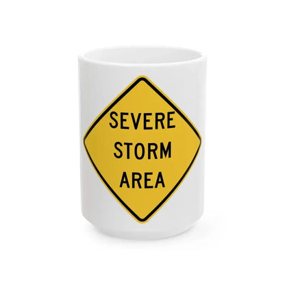 SEVERE STORM AREA MUTCD-ID W8-2101 (Idaho) (Road Sign) White Coffee Mug 15oz - Go Mug Yourself