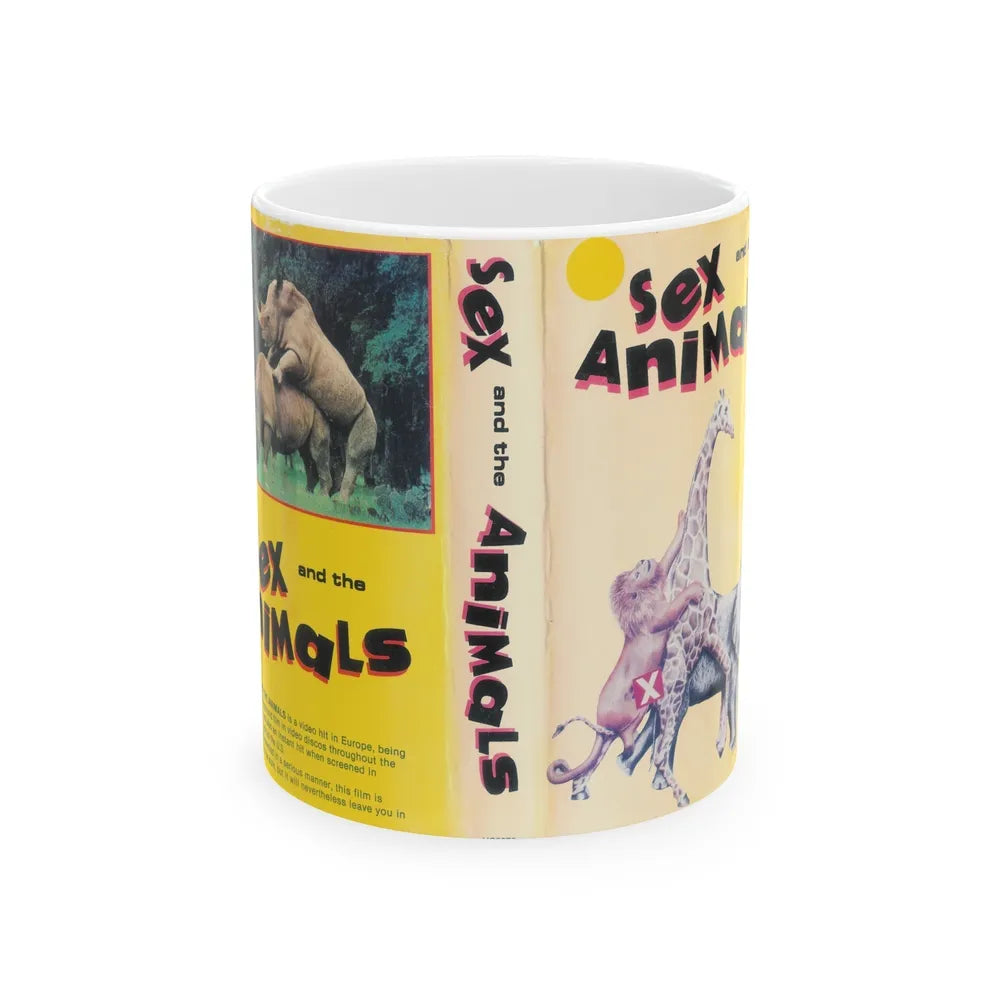 SEX AND THE ANIMALS (VHS COVER) - White Coffee Mug-11oz-Go Mug Yourself