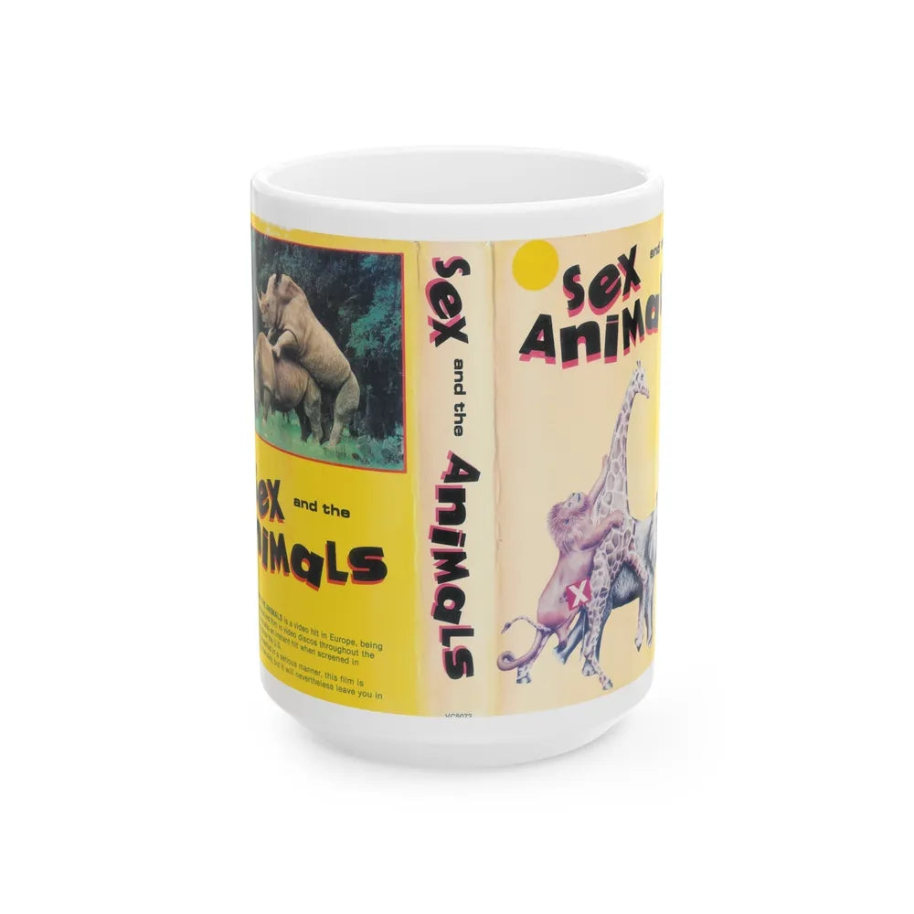 SEX AND THE ANIMALS (VHS COVER) - White Coffee Mug-15oz-Go Mug Yourself