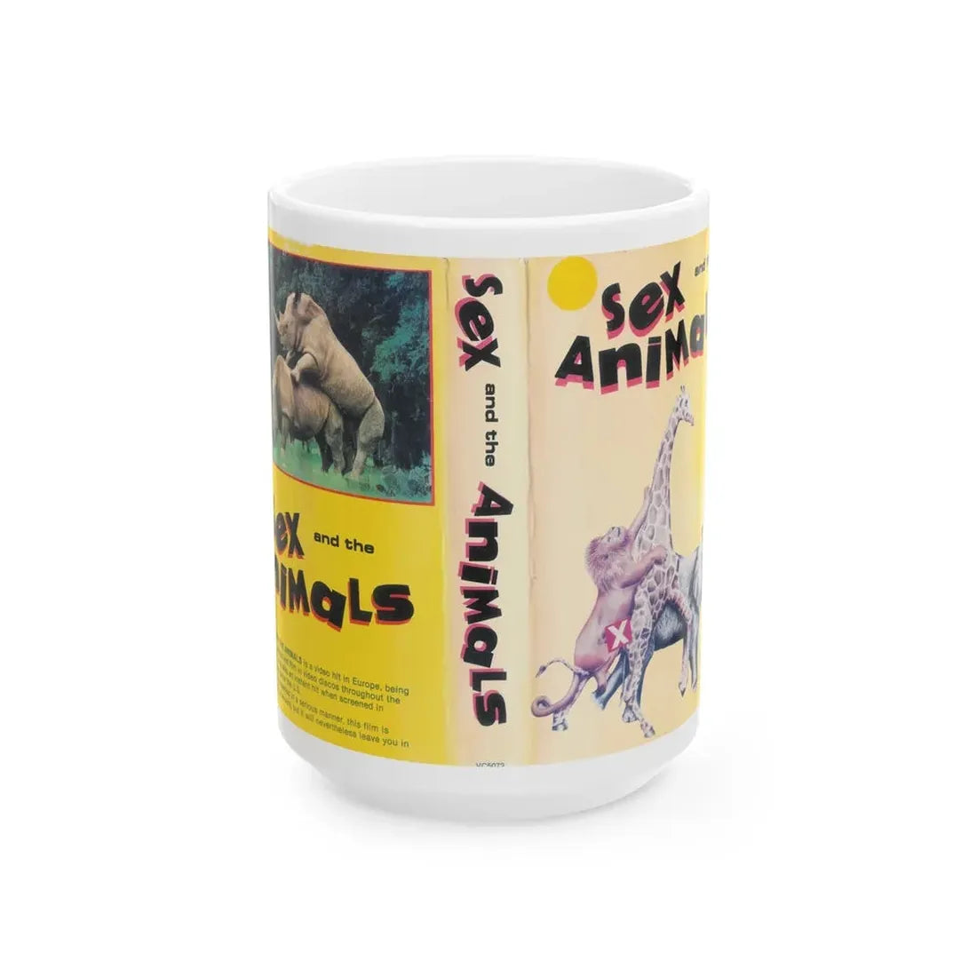 SEX AND THE ANIMALS (VHS COVER) - White Coffee Mug 15oz - Go Mug Yourself