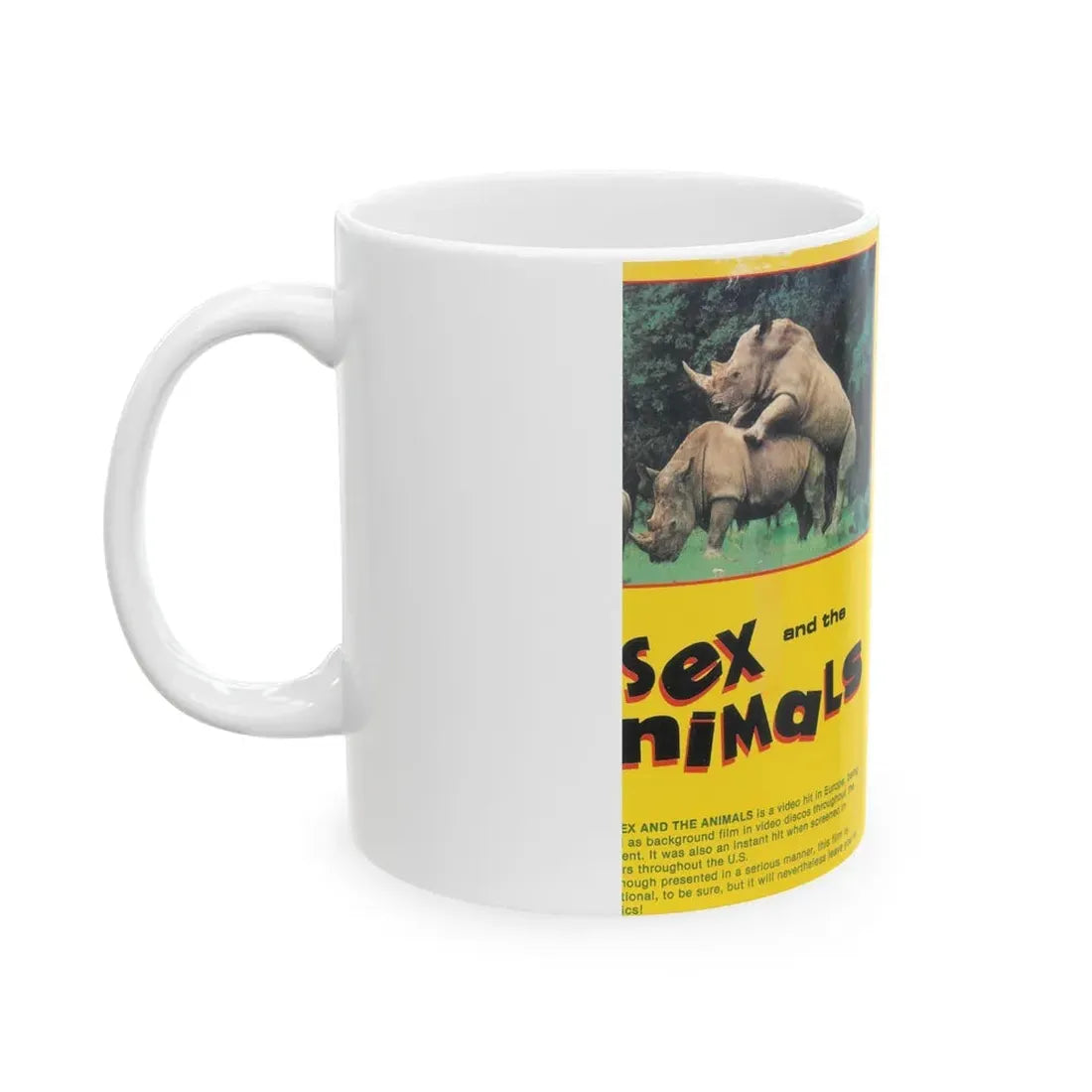 SEX AND THE ANIMALS (VHS COVER) - White Coffee Mug - Go Mug Yourself
