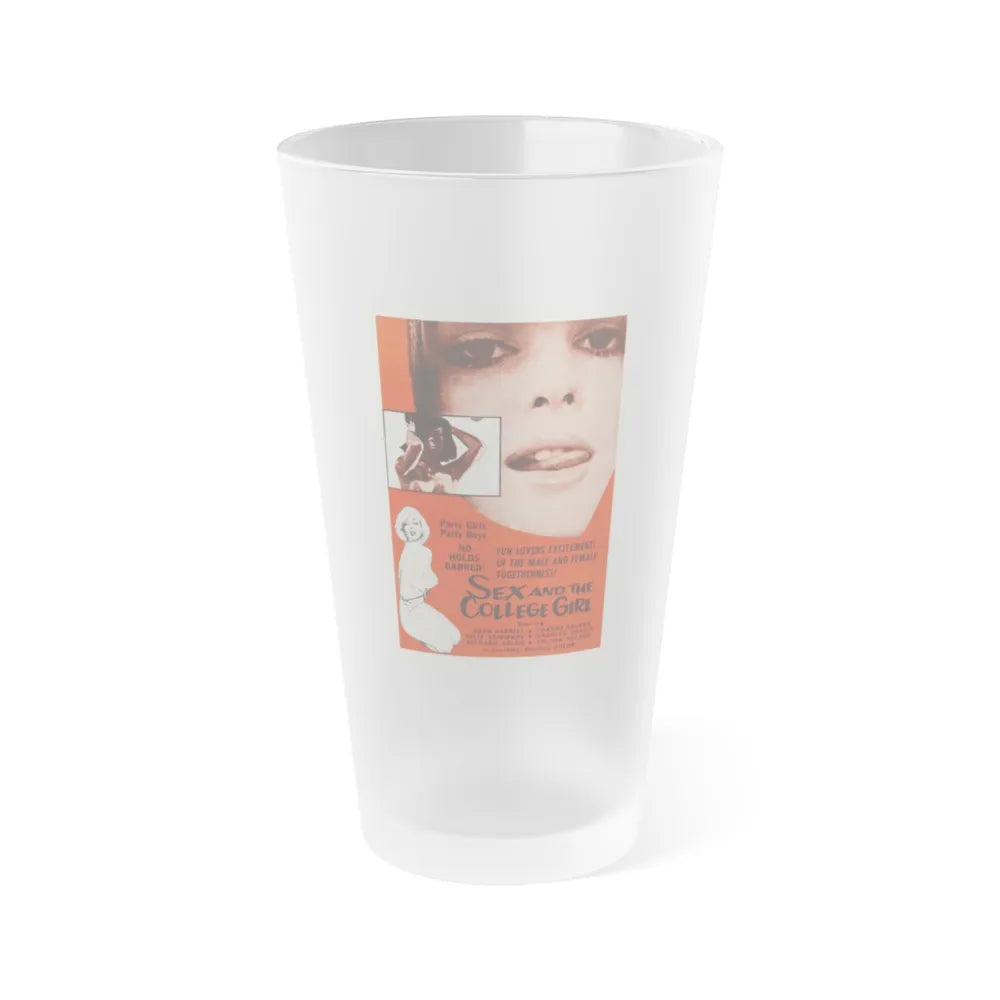 SEX AND THE COLLEGE GIRL 1970 Movie Poster - Frosted Pint Glass 16oz-16oz-Frosted-Go Mug Yourself