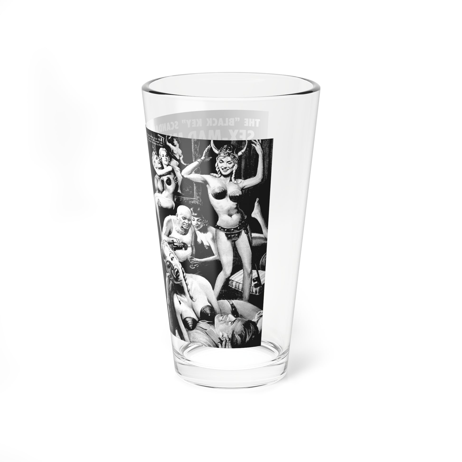 Sex-Mad Munich, Man's True Danger, July 1967 (Magazine Illustration) Pint Glass 16oz-Go Mug Yourself