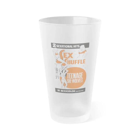 SEX SHUFFLE + TEENAGE SHE WOLVES 1976 Movie Poster - Frosted Pint Glass 16oz Default Title - Go Mug Yourself