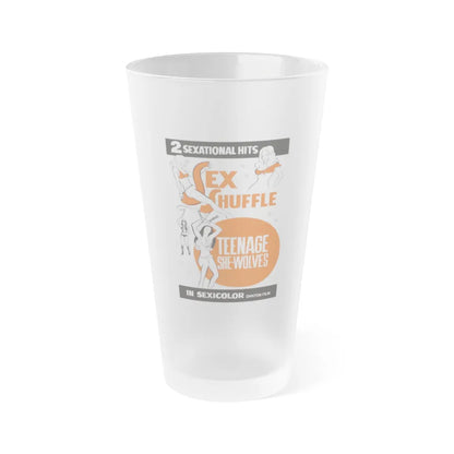 SEX SHUFFLE + TEENAGE SHE WOLVES 1976 Movie Poster - Frosted Pint Glass 16oz-Go Mug Yourself