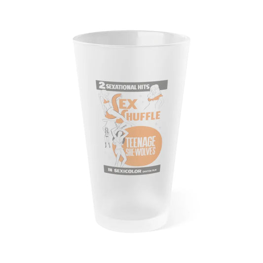 SEX SHUFFLE + TEENAGE SHE WOLVES 1976 Movie Poster - Frosted Pint Glass 16oz-Go Mug Yourself