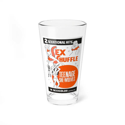 SEX SHUFFLE + TEENAGE SHE WOLVES 1976 Movie Poster - Pint Glass 16oz-16oz-Go Mug Yourself