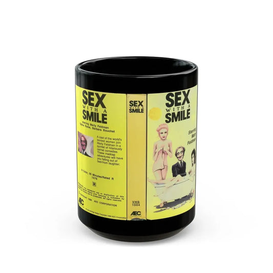 SEX WITH A SMILE STARRING MARTY FELDMAN SEXPLOITATION (VHS COVER) - Black Coffee Mug 15oz - Go Mug Yourself