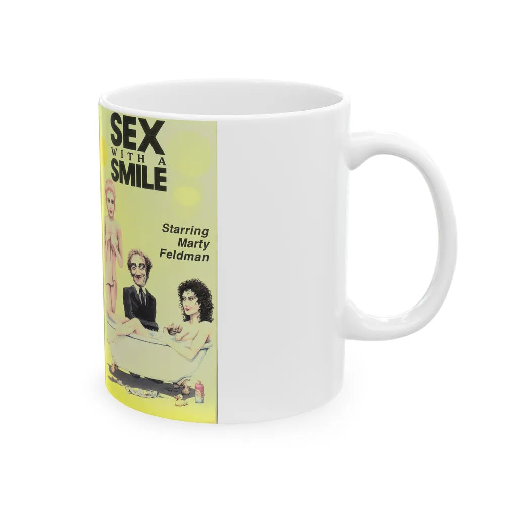 SEX WITH A SMILE STARRING MARTY FELDMAN SEXPLOITATION (VHS COVER) - White Coffee Mug-Go Mug Yourself