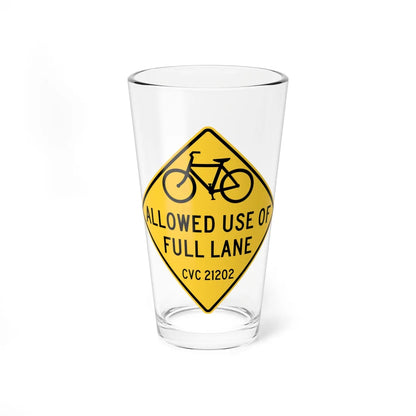 SF BIKE Lane SIGN (California) (Road Sign) Pint Glass 16oz 16oz - Go Mug Yourself