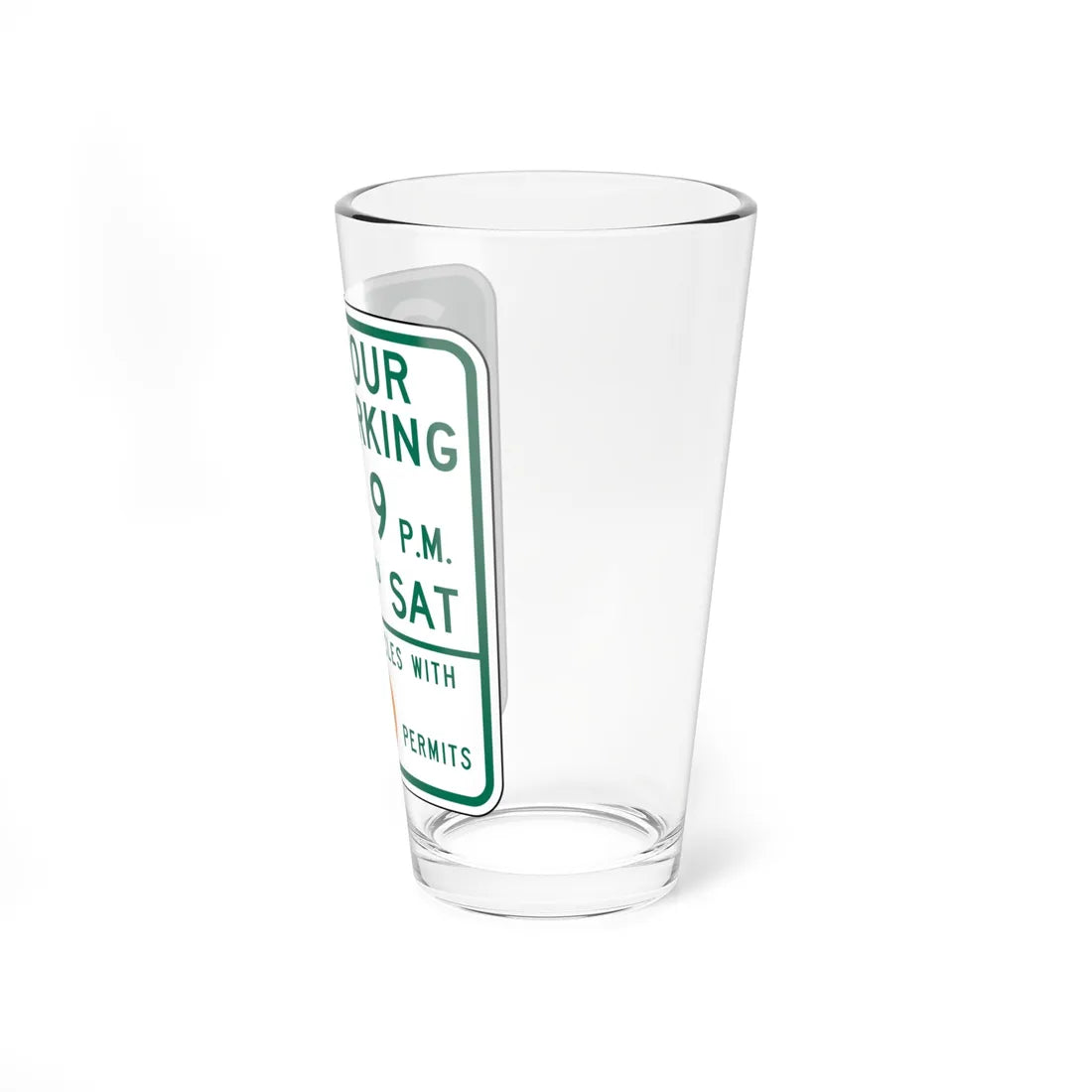 SF PERMIT PARKING (California) (Road Sign) Pint Glass 16oz - Go Mug Yourself