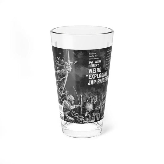 Sgt. Mike Heiser's Weird Exploding Jap Raiders, Action For Men, September 1965 (Magazine Illustration) Pint Glass 16oz 16oz - Go Mug Yourself
