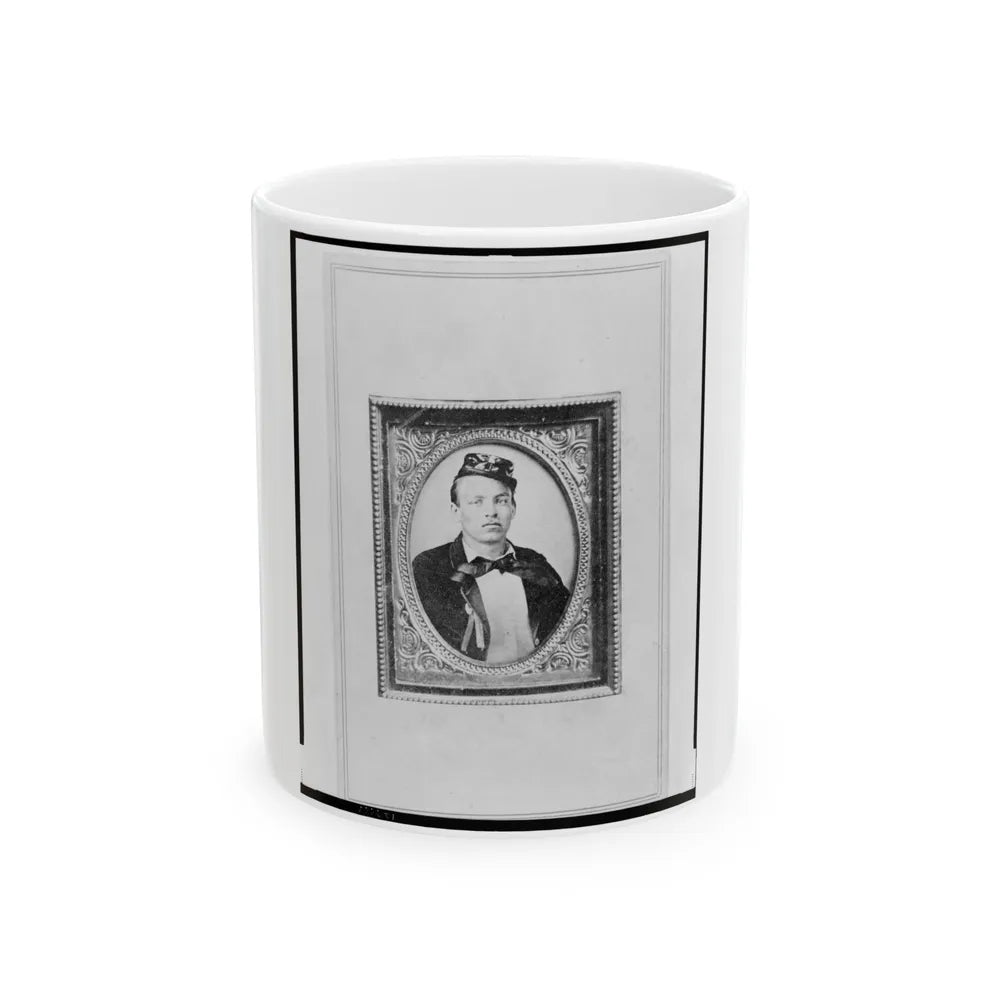 Sgt. Hermann Reintanz, Head-And-Shoulders Portrait, Facing Front (U.S. Civil War) White Coffee Mug-11oz-Go Mug Yourself