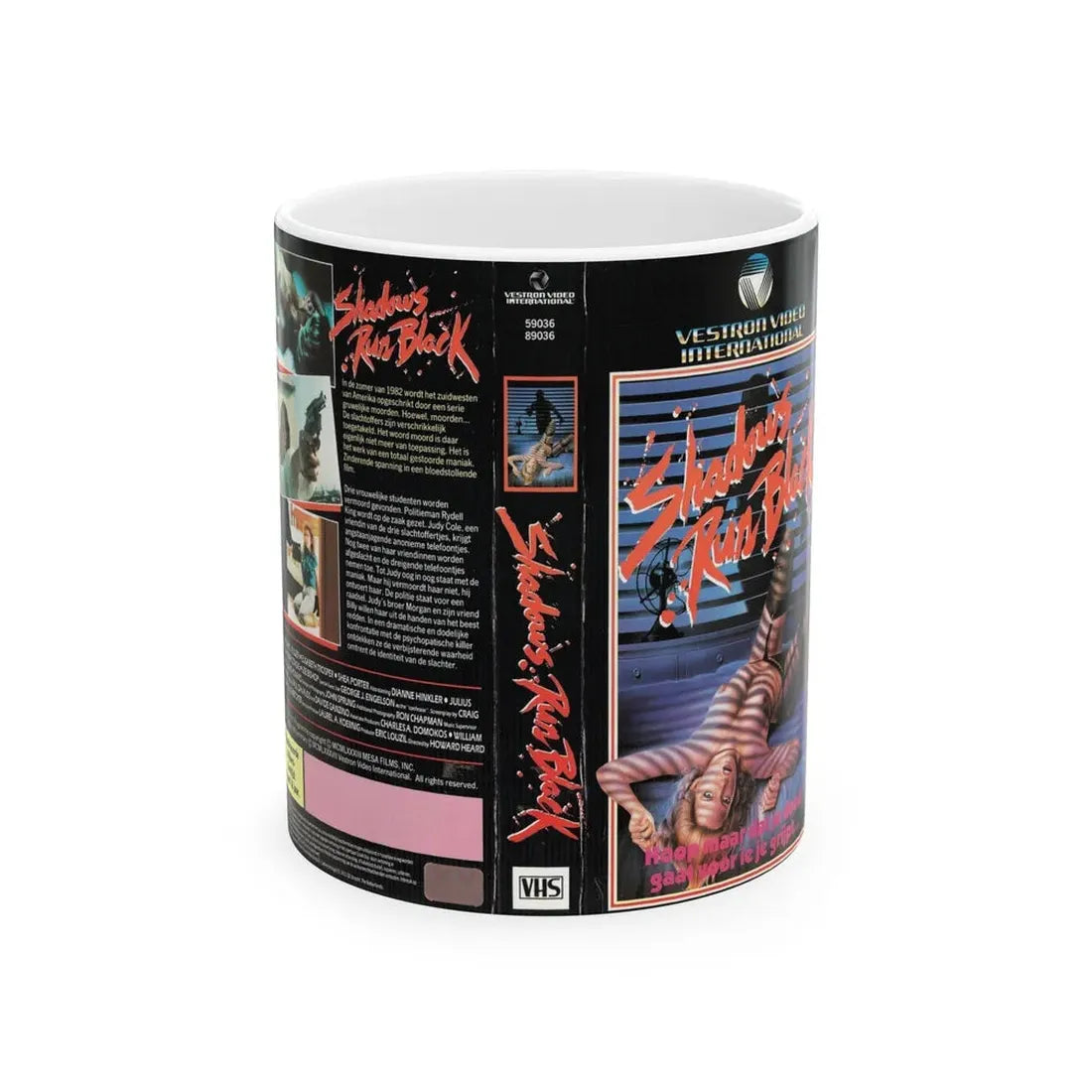 SHADOWS RUN BLACK (VHS COVER) - White Coffee Mug 11oz - Go Mug Yourself
