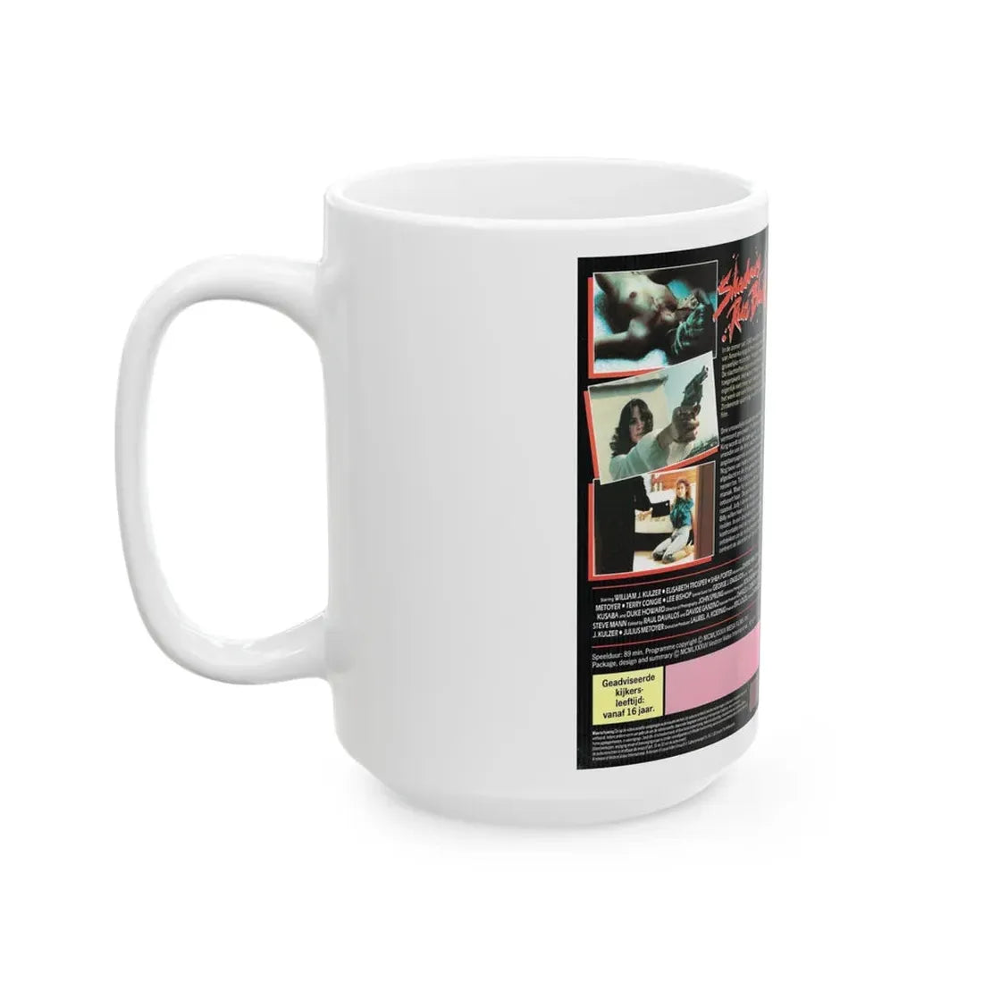 SHADOWS RUN BLACK (VHS COVER) - White Coffee Mug - Go Mug Yourself