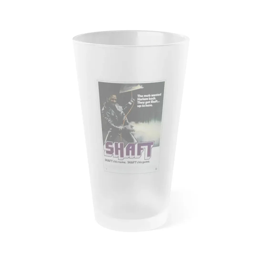 SHAFT 1971 Movie Poster - Frosted Pint Glass 16oz 16oz Frosted - Go Mug Yourself