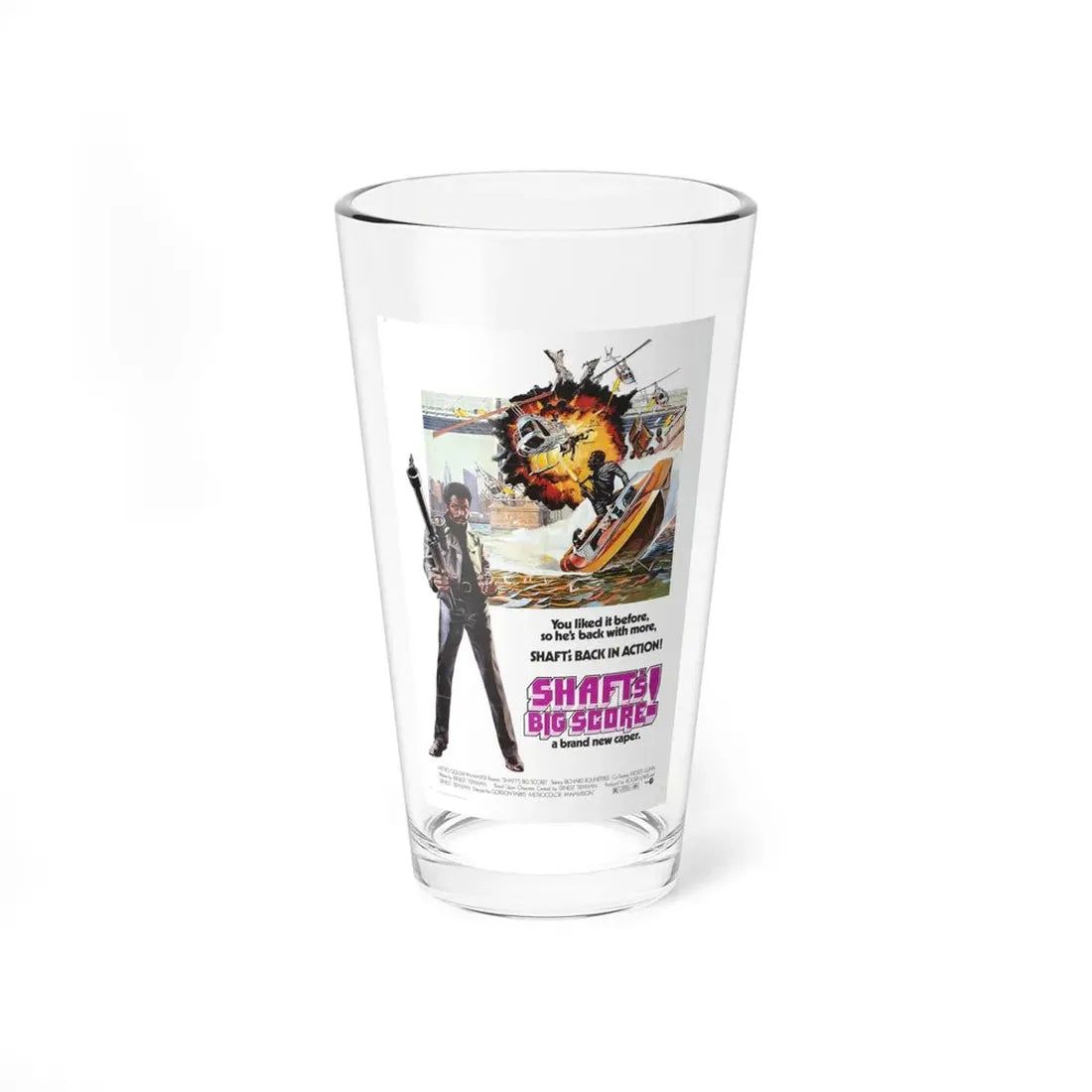 SHAFT'S BIG SCORE! 1972 Movie Poster - Pint Glass 16oz 16oz - Go Mug Yourself